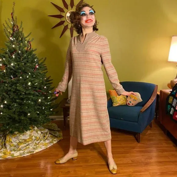 Vintage | Dresses | Vintage 6s Mod Earth Tones Dress By Henry Lee | Poshmark